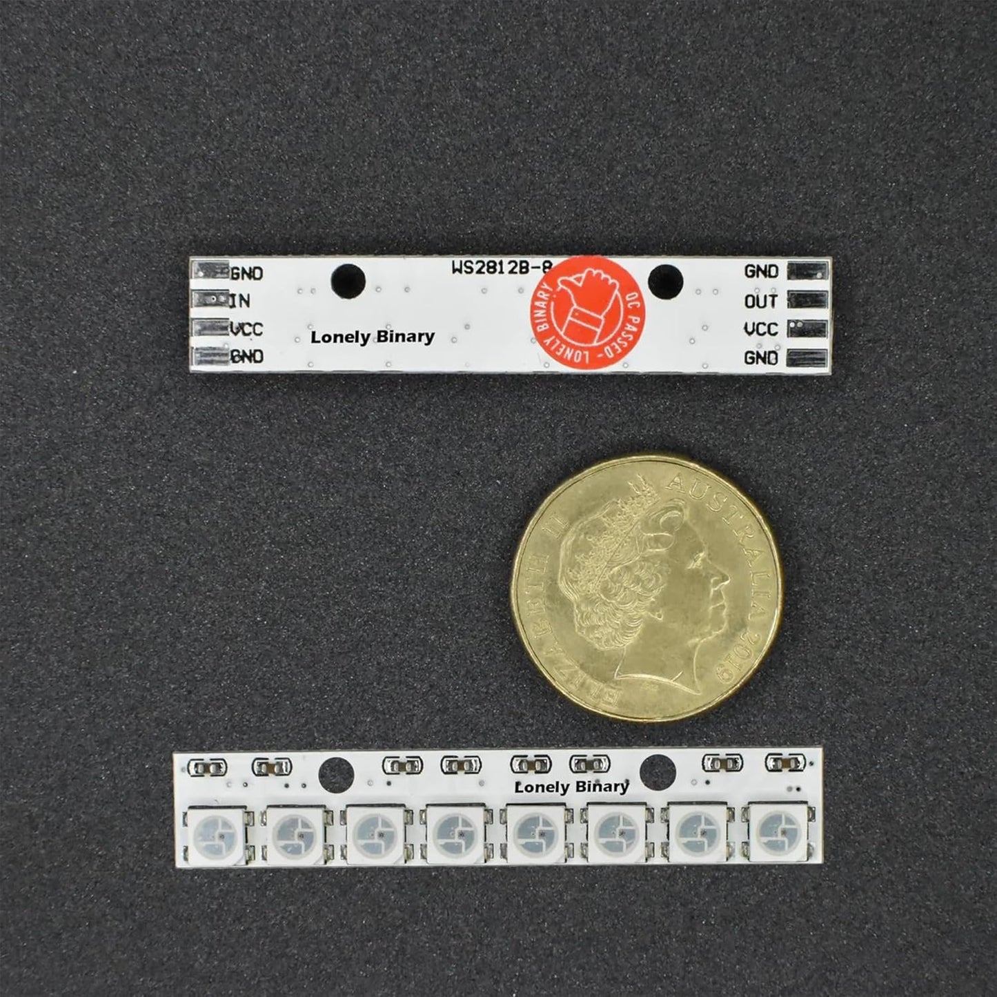Lonely Binary 12-Pack WS2812B RGB LED Bars â€“ Glow LED Strips, Individually Addressable 8-LED Strips (6 White PCB + 6 Black PCB) for Arduino, Raspberry Pi, ESP32, DIY Projects & Smart Lighting