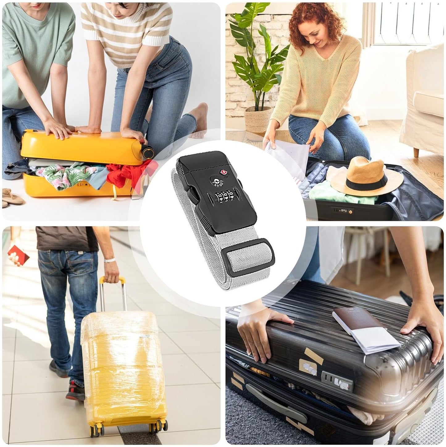 Luggage Straps, Adjustable Luggage Connector Strap, Flexible Travel Bag Packing Accessories For Plane, Train, Bus, Outdoors, Secure Travel Gear, Compact Luggage's Organizers Usage