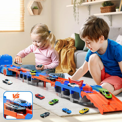 MSKOLER Dinosuar Truck Toy for Kids 3 4 5 6 Years Old - Dinosaur Cars Set, Toy Vehicle, Carrier Truck for Toddlers 3-4 Years, Race Track Set, Birthday Gifts Toys for Boys 3 4 5 6 7 8 Years Old