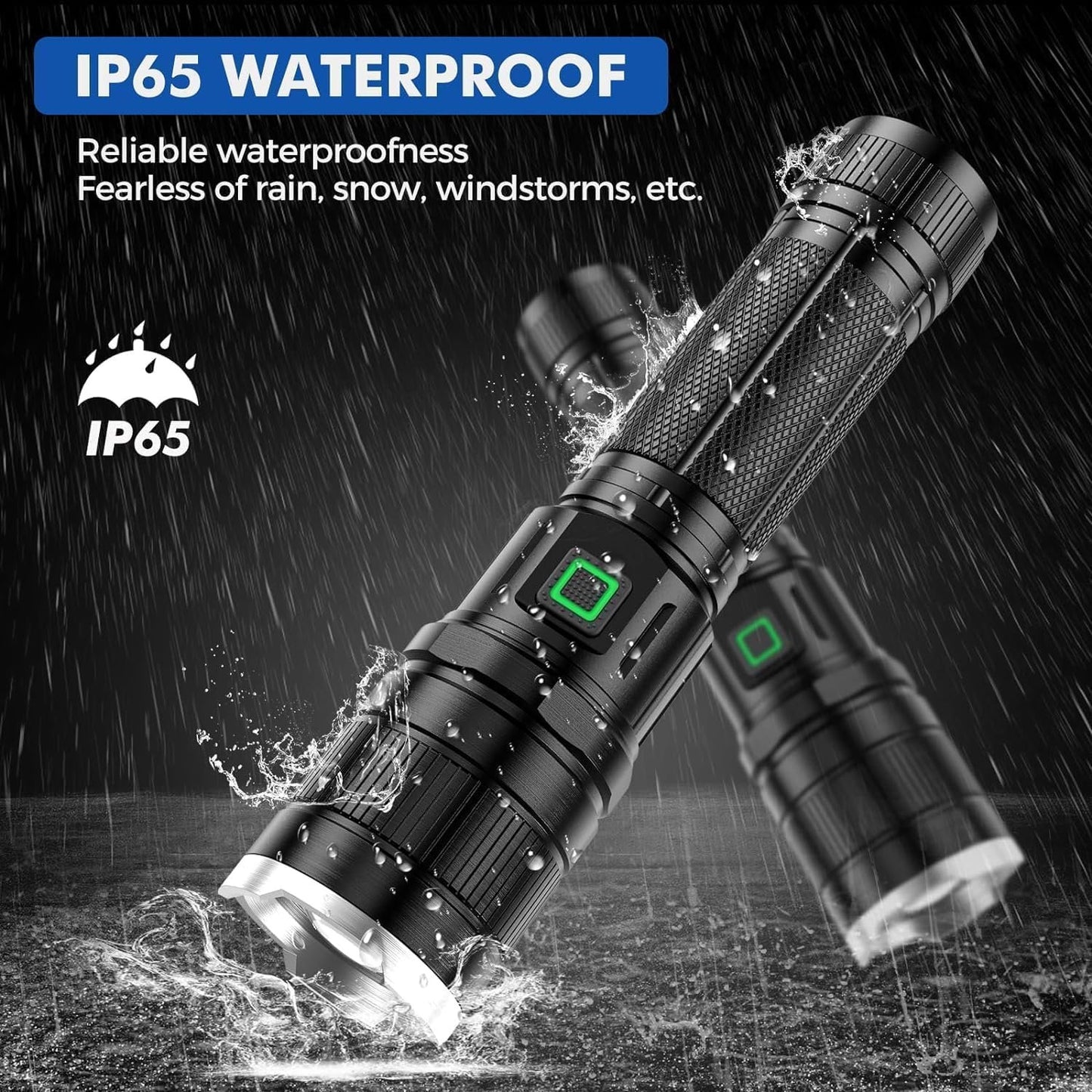 LETMY Rechargeable Flashlight, High Lumens Tactical Flashlight Rechargeable, Brightest LED Flashlights with 3 Modes & Zoomable, Waterproof Mini Flashlight for Camping Hiking Emergency (2 Pack)