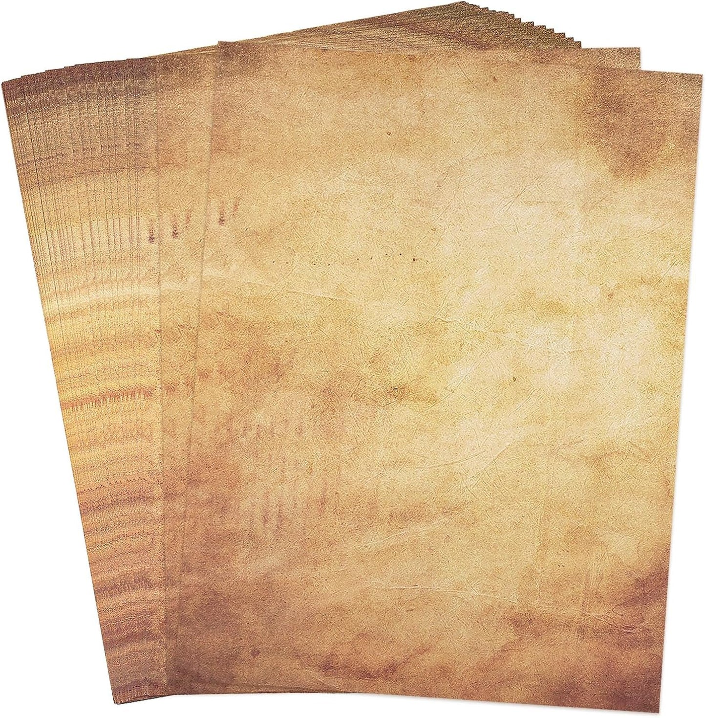 48 Pack Antique Parchment Stationary Paper 8.5"x 11" Vintage Paper for Journal Invitations Calligraphy Certifications Double Sided Old Fashion Aged Scrapbook for Writing and Printing