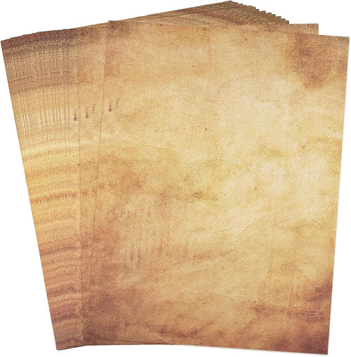 48 Pack Antique Parchment Stationary Paper 8.5"x 11" Vintage Paper for Journal Invitations Calligraphy Certifications Double Sided Old Fashion Aged Scrapbook for Writing and Printing
