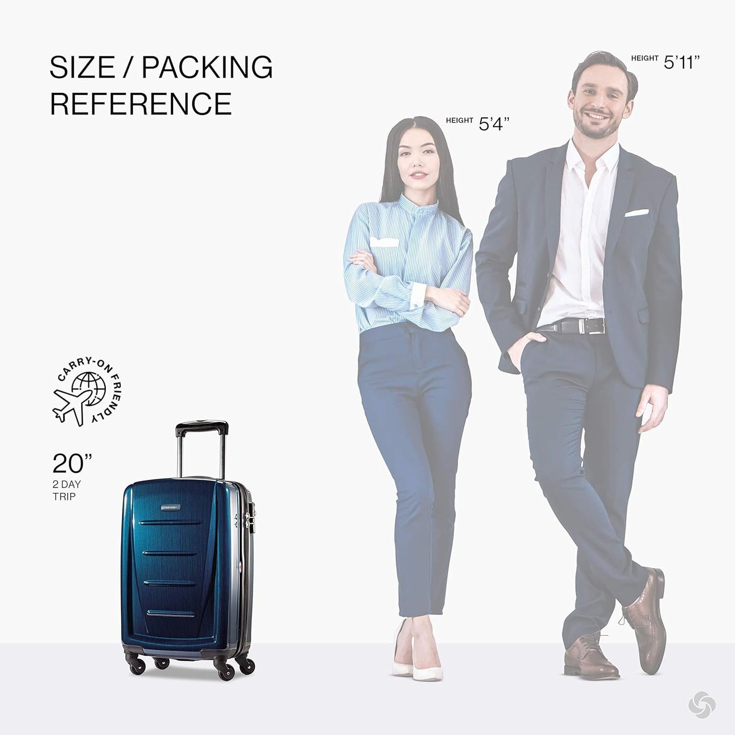 Samsonite Winfield 2 Hardside Luggage with Spinner Wheels, Deep Blue, Carry-On 20-Inch