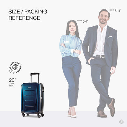 Samsonite Winfield 2 Hardside Luggage with Spinner Wheels, Deep Blue, Carry-On 20-Inch