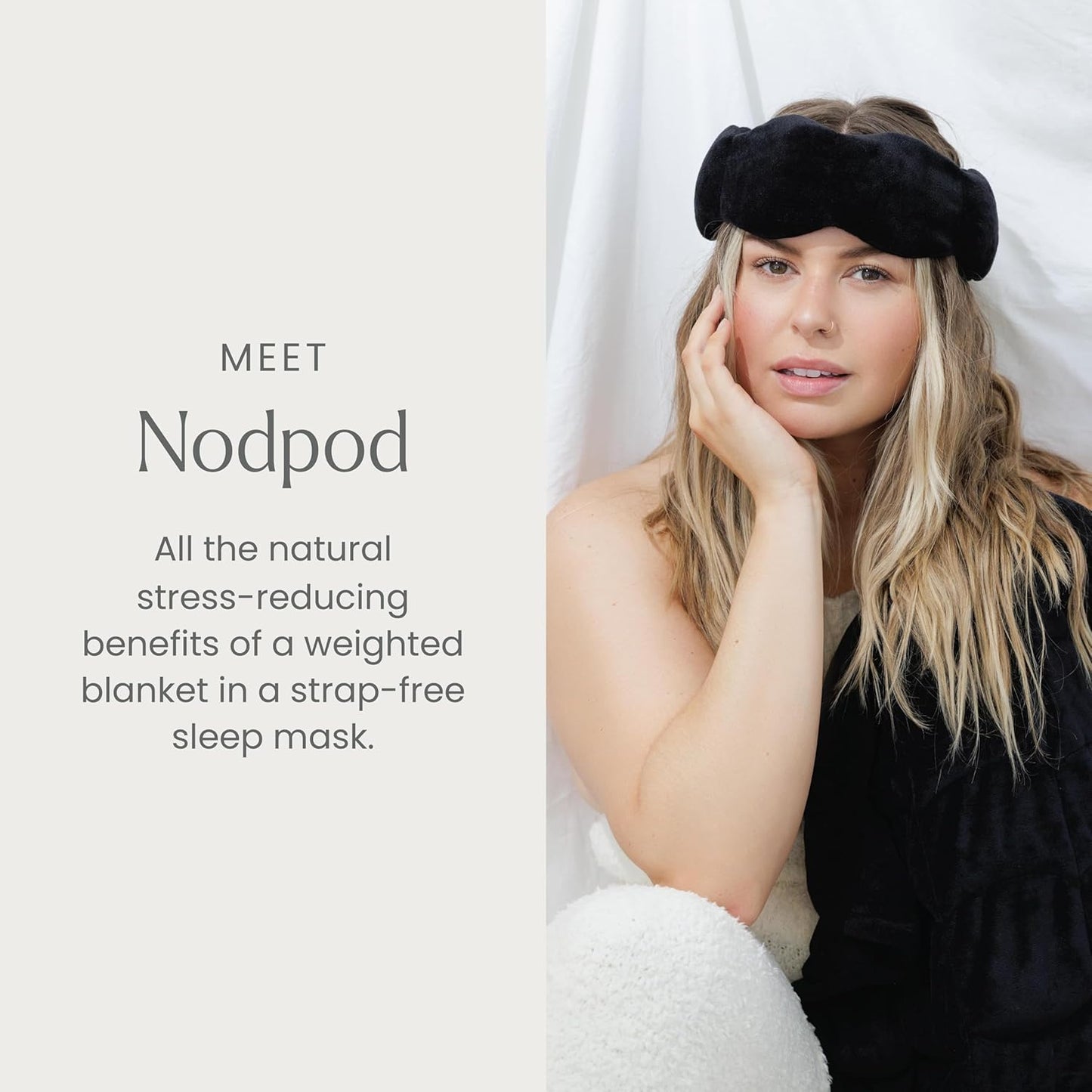 NodPod (70cm Long, Black) - : Weighted Sleep Therapy; Naturally reduces stress and anxiety while promoting deep, restful sleep.