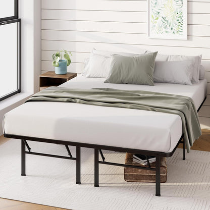 Zinus Full Bed Frame - SmartBase 14 Inch Deluxe Metal Bed Frame with Steel Slat Support - No Box Spring Needed, Tool-Free Assembly, Heavy Duty Platform Bed Frame with Underbed Storage Space, Full Size