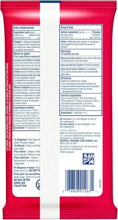 Wet Ones Antibacterial Hand Wipes, Fresh Scent, Wet Wipes, 20 Count (Pack of 10)