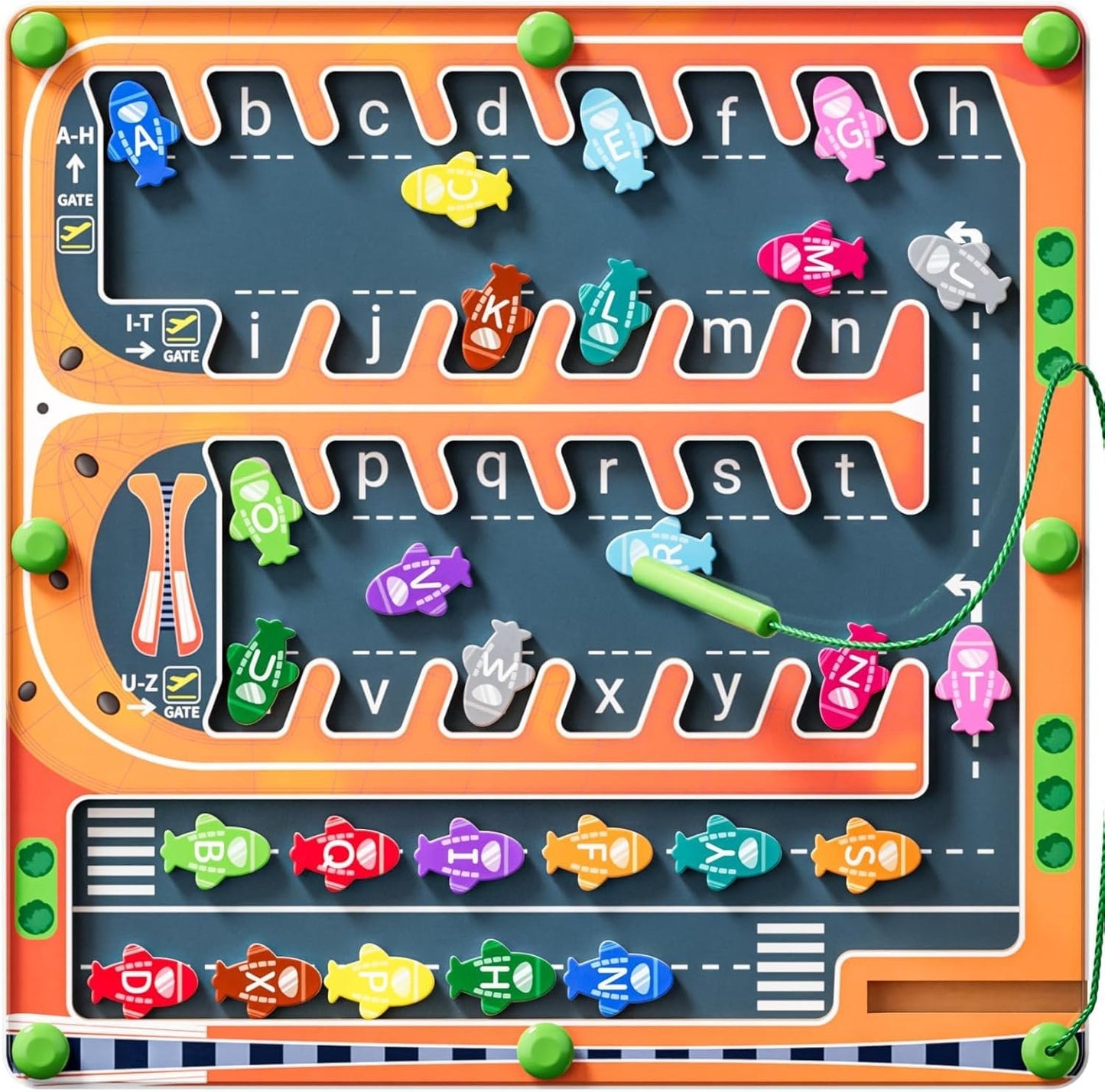 Magnetic Alphabet Letter Maze, Easter Basket Stuffers Gifts，Montessori Toys for 3+ Year Old, Wooden Puzzle Activity Board, Learning Educational Fine Motor Travel Toy for Toddlers Kids Boys Girls