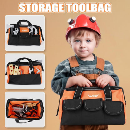 Toy Chainsaw for Kids - Kids Tool Set Pretend Play Construction Toys Kit with Tool Bag, Chainsaw Tool Set Outdoor Preschool Gardening Gift Toys for 3 4 5 Year Old Boys & Girls