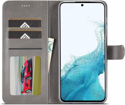 WAURZ Cover for Samsung Galaxy A54 5G, Case Cover Leather Book Wallet with Magnetic Card Holder Stand Protection Flip PU Leather Shockproof Case Cover for Samsung Galaxy A54 5G, Grey