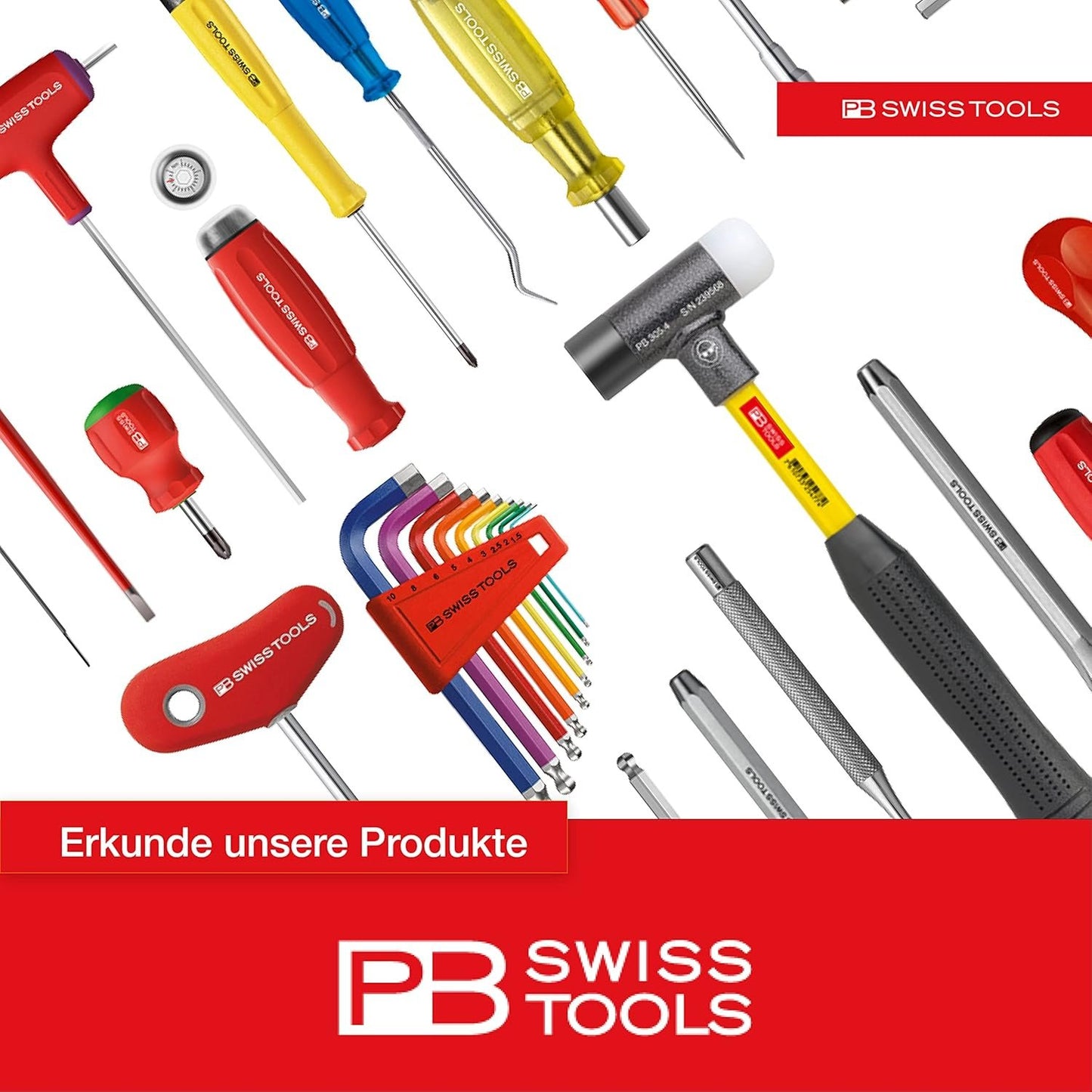 PB Swiss Safety Hex Key L Wrench 9 Pieces Set in Skin Pack with Ball Point, 1.5-10 mm