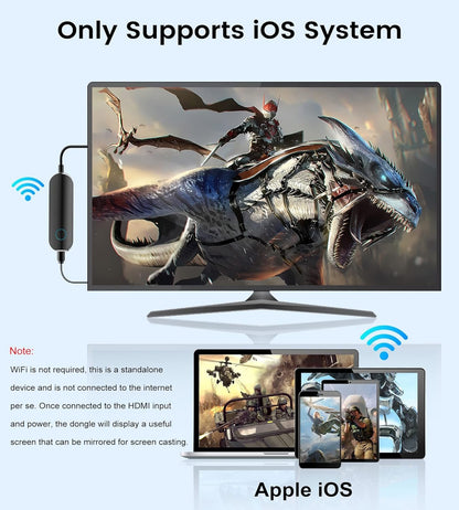 avedio links Wireless HDMI Display Dongle Adapter, Plug & Play 2.4G/5G Streaming Video Mirror Screen Receiver Compatible with iPhone/iPad/MacBook iOS to Monitor/Projector/TV (Black)