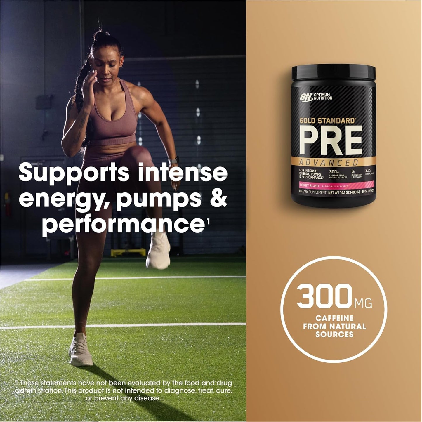 OPTIMUM NUTRITION Gold Standard Pre Advanced, Berry Blast, 400g, 20 Servings