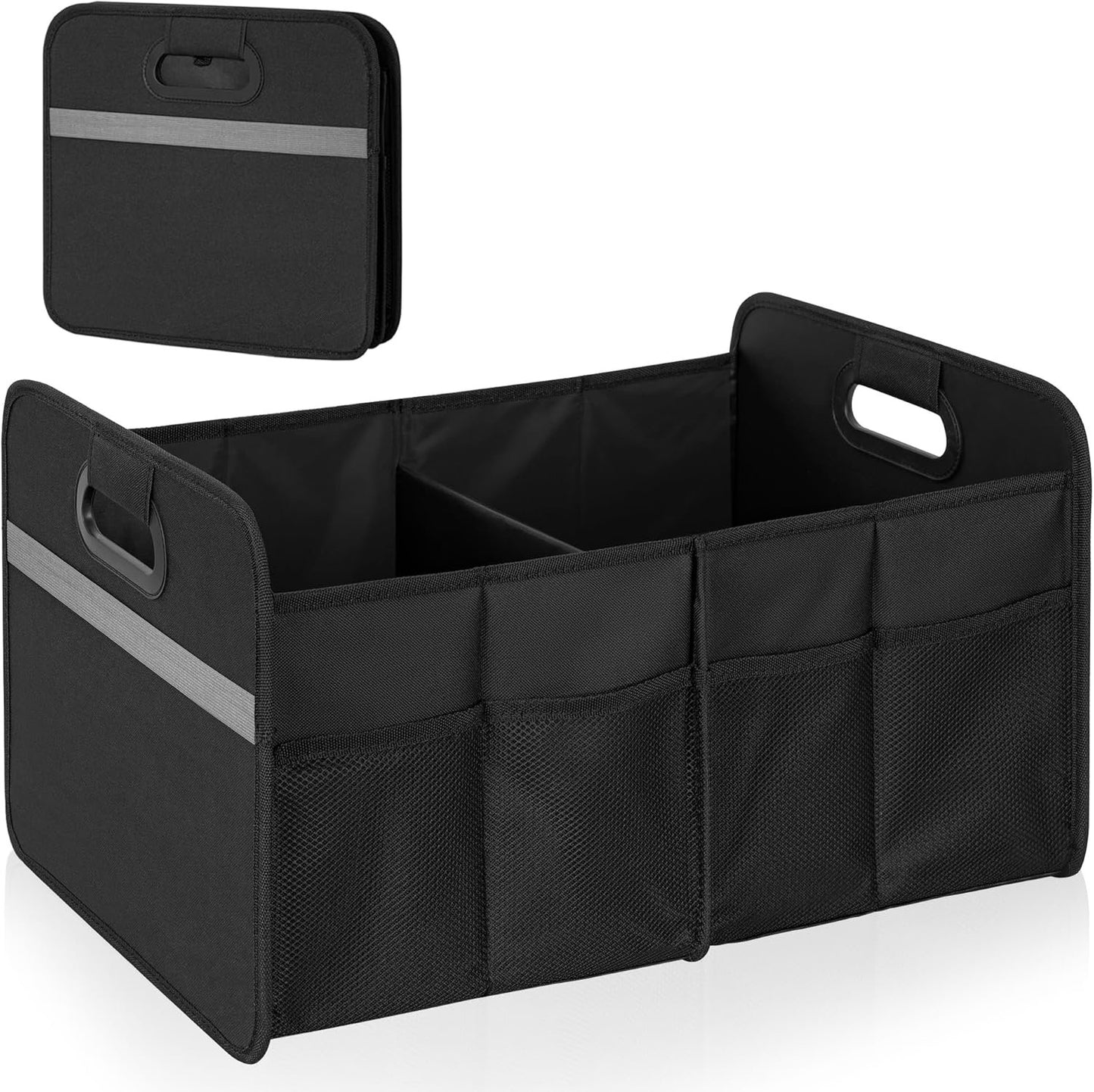 ITHWIU Car Trunk Organizer Collapsible Multi Compartment Car Organizer, Foldable SUV Storage for Vehicle, Truck, Auto, Non-Slip Bottom