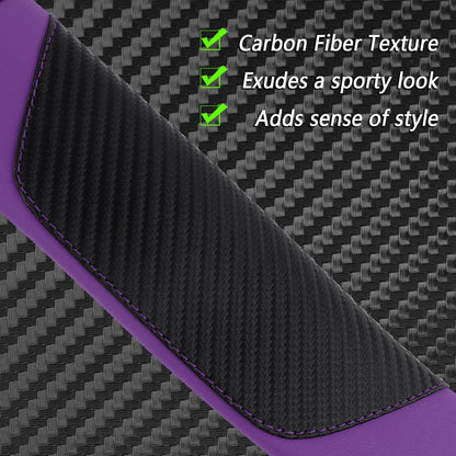 2PCS Car Seatbelt Covers,Leather Seat Belt Pad with Carbon Fiber Design for Car Decorations & Shoulder Protections,Universal Car Accessories Interior Seatbelt Cushion (Purple)