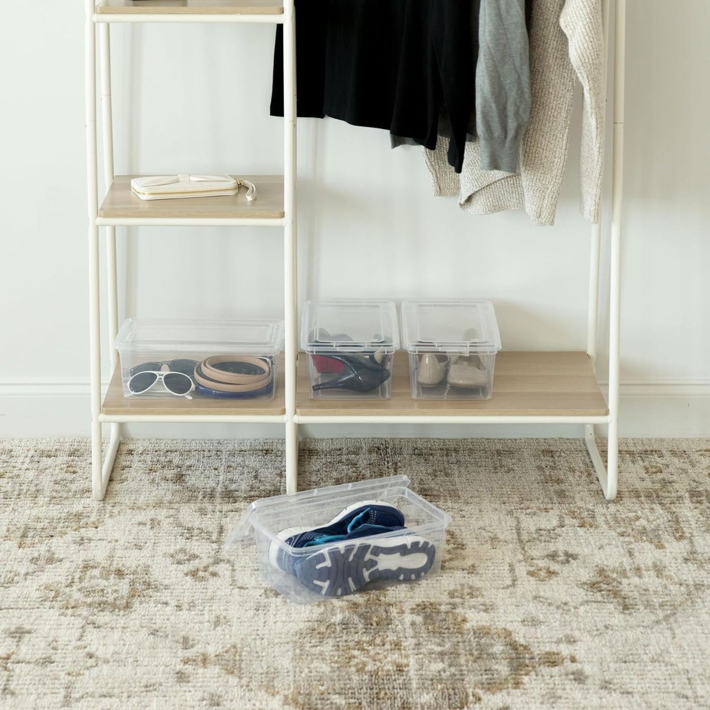 IRIS USA Storage Box 5.7 L, Stackable BPA-Free Plastic Bin with Lid, Organizing Containers, 20 Pack, Clear