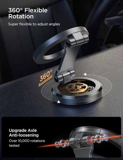 JOYROOM MagSafe Magnetic Car Phone Holder for MagSafe, All Metal Magsafe Folding Car Holder with 20 x N55 Magnets, Car Phone Holder for iPhone 15 14 13 12 & MagSafe Case