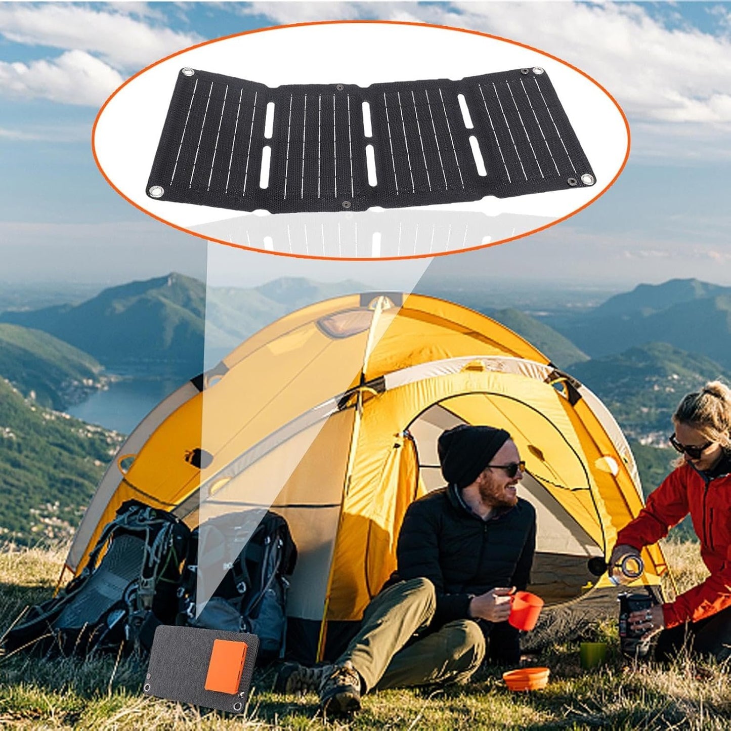 Solar Panel Bag | Solar Power Phone Charger,Portable Charger Power Bank, Folding Bag Camping Solar Charger for Outdoor Camping Hiking Urgent