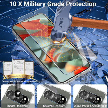 [3+3 Pack] Glass Screen Protector for Google Pixel 9 Pro 5G 6.3 Inch, 9H Tempered Glass, Ultrasonic Fingerprint Unlock,HD Clear Case Friendly for Google Pixel 9 Pro Tempered Glass Screen Protector