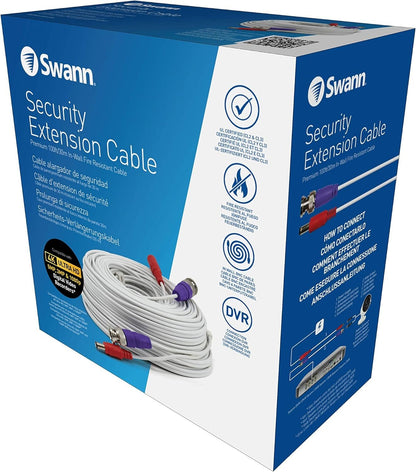 Swann BNC Coaxial Cable for Security Camera CCTV System, Audio Video Extension Power Cables, UL Certified and Fire Resistant, 100ft (100 Ft / 30 M) (SWPRO-30ULCBL)