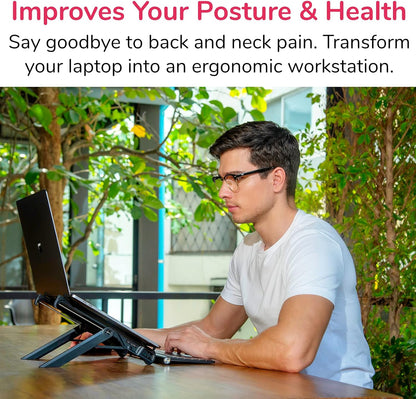 NEXSTAND K7 Lite // New Portable Laptop Stand // Foldable Desktop Notebook Holder Mount- Eye-Level Ergonomic Height Design // Laptop Riser for Notebook, Laptop, iPad and Tablet