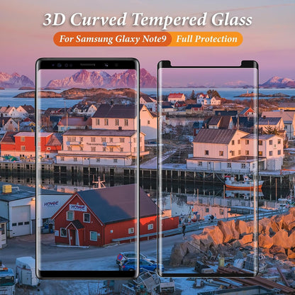 QUESPLE 2 Pack for Samsung Galaxy Note 9 Screen Protector 6.4 Inch, HD Clear Tempered Glass, Easy Installation, High Sensitivity, Case Friendly