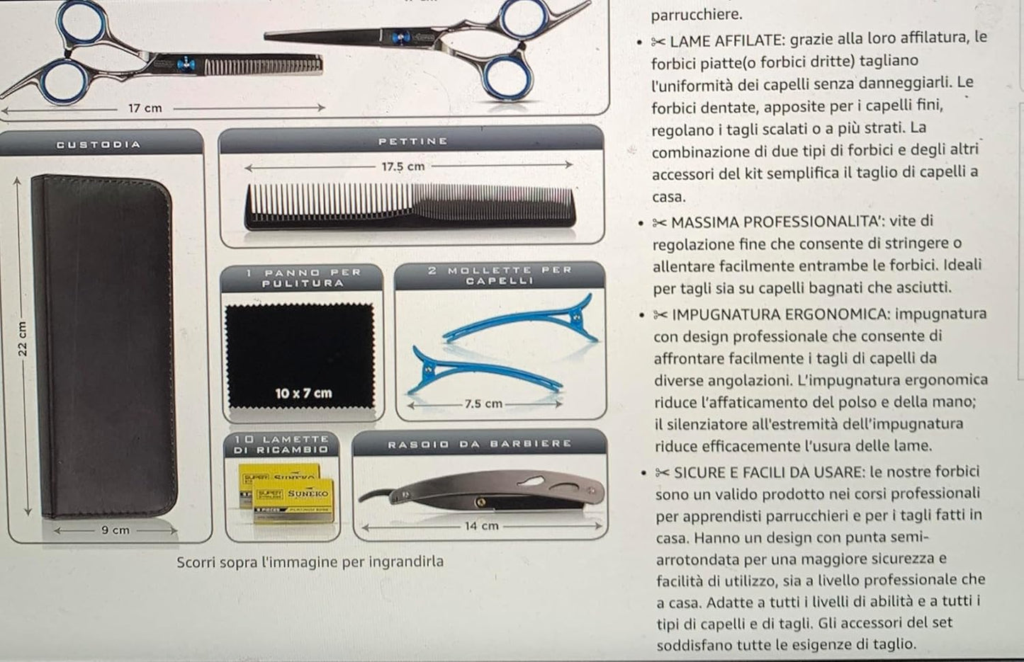 Afzonos Professional Hairdressing Scissors, Hair Thinning Scissors, Professional Hairdressing Kit, Hair Comb, Hair Scissors, Double Hair Tips