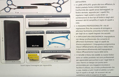 Afzonos Professional Hairdressing Scissors, Hair Thinning Scissors, Professional Hairdressing Kit, Hair Comb, Hair Scissors, Double Hair Tips