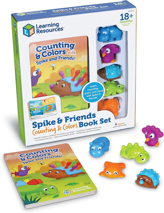 Learning Resources LER9124 Spike and Friends Counting & Colours Book, Toddler Activities, Educational Set, Colour Teaching Toys, 6 Pieces, Age 18 Month+