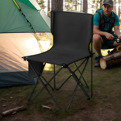 Nuytghr Foldable Camping Chair, Portable Beach Seat, Outdoor Travel Gear, 37 x 37 x 58 cm, Compact Storage Bag, 286 Lbs Weight Capacity, for Picnic, Festival, Hiking, Fishing, or Backpacking Use