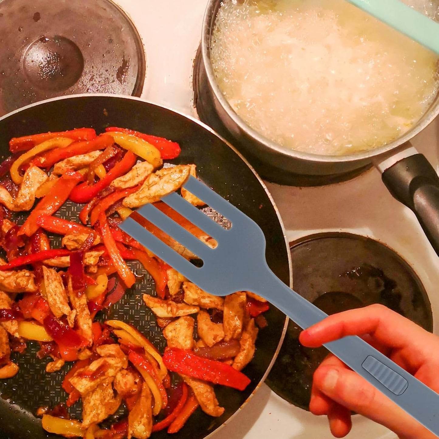 DECHOUS Grandi Forchette Per Cucinare Utensili in Silicone Forchetta Per Insalata Di Pasta Gadget Da Cucina Per La Casa Design Ergonomico
