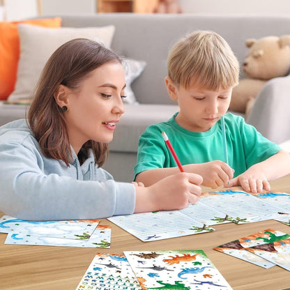 Kids Dinosaur Letter Writing Kit - Boys Stationery Set with Envelopes, Stickers, School Gift Set
