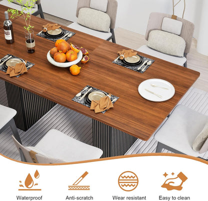 EUNEWR Dining Table, Dining Table, 120 x 80 cm, for 6-10 People, Retro Wood Dining Table for Dining Room, Kitchen, Living Room