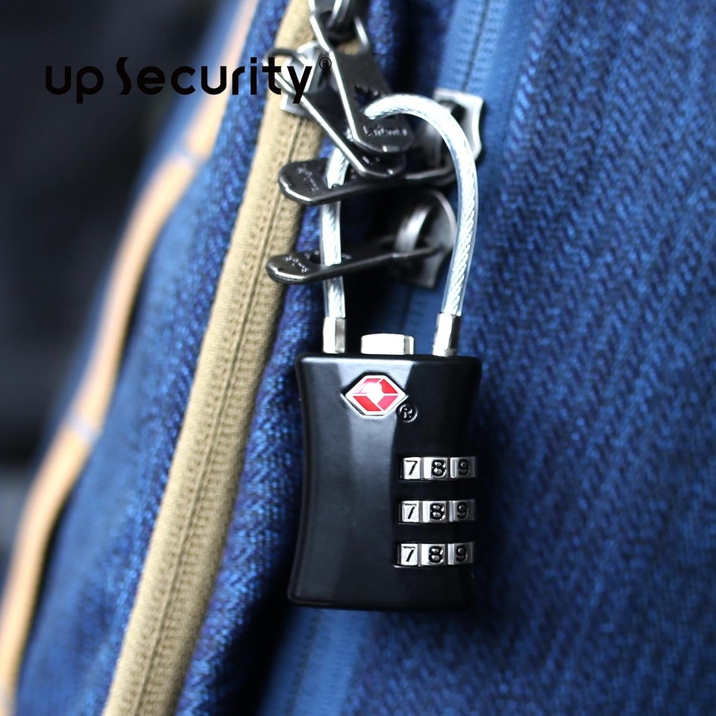 UP Security Suitcase Locks TSA Approved, Small Padlock Combination, TSA Locks for Luggage, Combo Travel Padlock with Code for Backpack, Gym Locker, Ammo Can, Gun Case, Bag Zipper, Box (Black)
