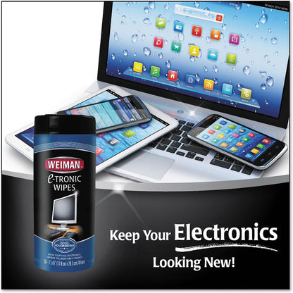 WEIMAN 30 Pack TV and Computer Electronic Wipes Comes with 3 Edged Microfibre Cloths