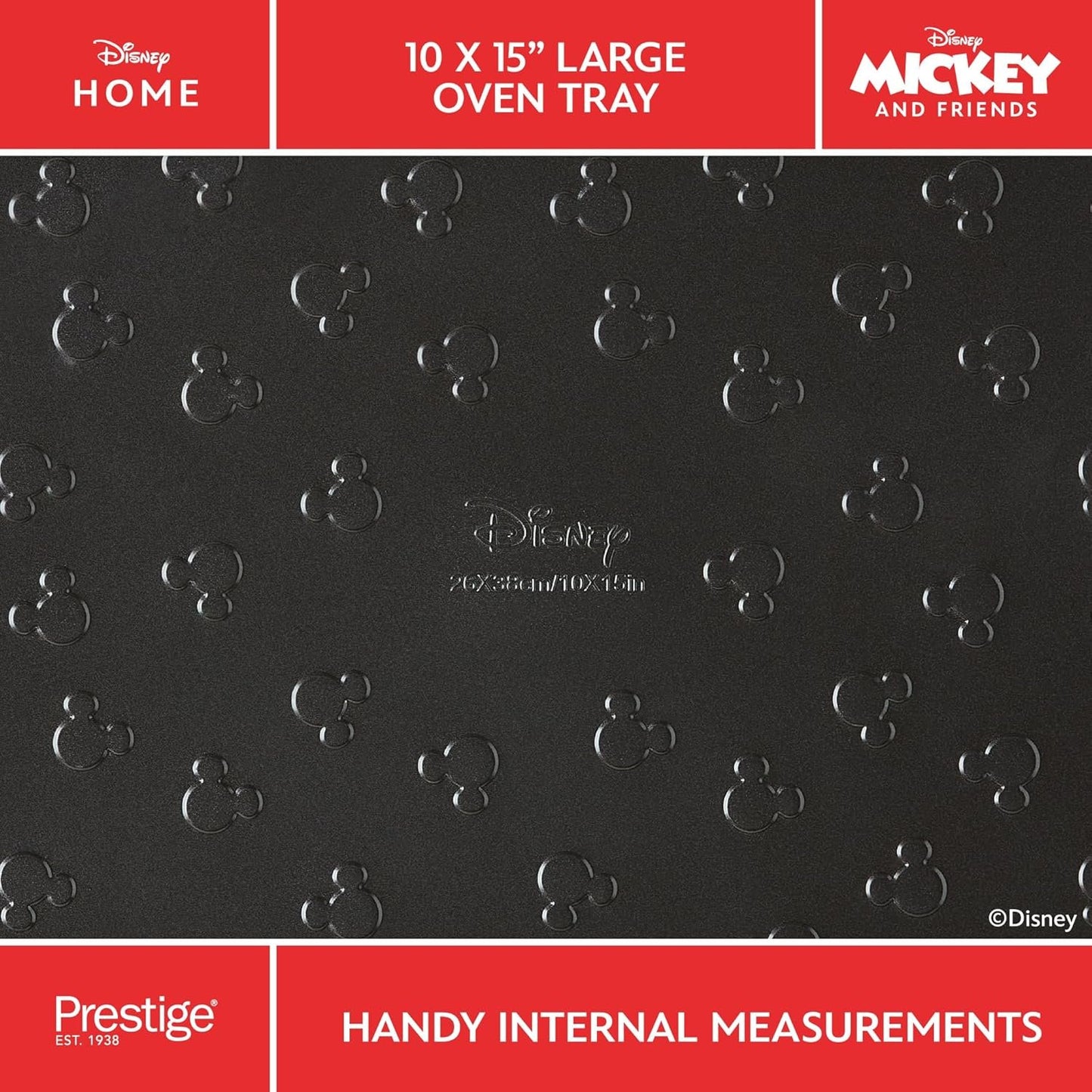 Prestige x Disney - Nonstick Baking Sheet with Embossed Mickey Logo (25 x 38cm/10 x 15in)