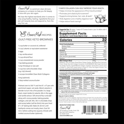 AnnieMak Collagen Peptides Powder with Bone Broth, Protein & More for Skin Care, Healthy Hair & Nails, Grass Fed, Clean Multi Collagens Supplement for Women's Wellness, Gluten Free, Unflavored