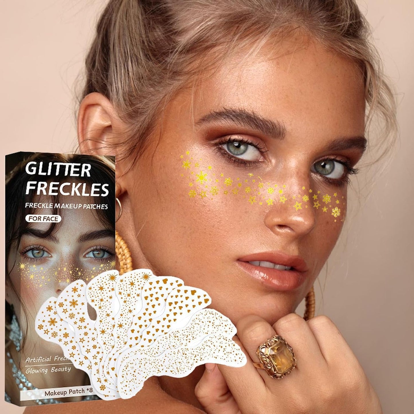 Face Glitter Stickers - Waterproof Face Jewels for Makeup, Freckles Decorations, Temporary Stickers for Concerts, Festivals, and Special Occasions, Easy-to-Apply Festival Makeup Accessories