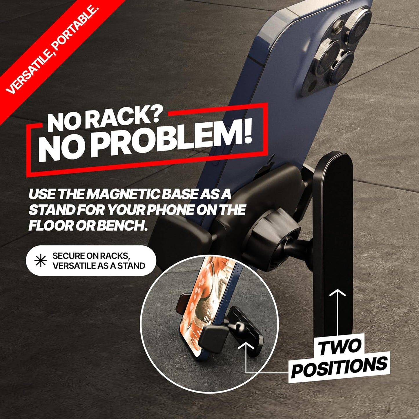 BLAUBECK Magnetic Phone Holder for Gym – Essential Gym Rats Stuff – Magnetic Tripod for iPhone and Magnet Phone Mount– Home Workout Accessories and Gear