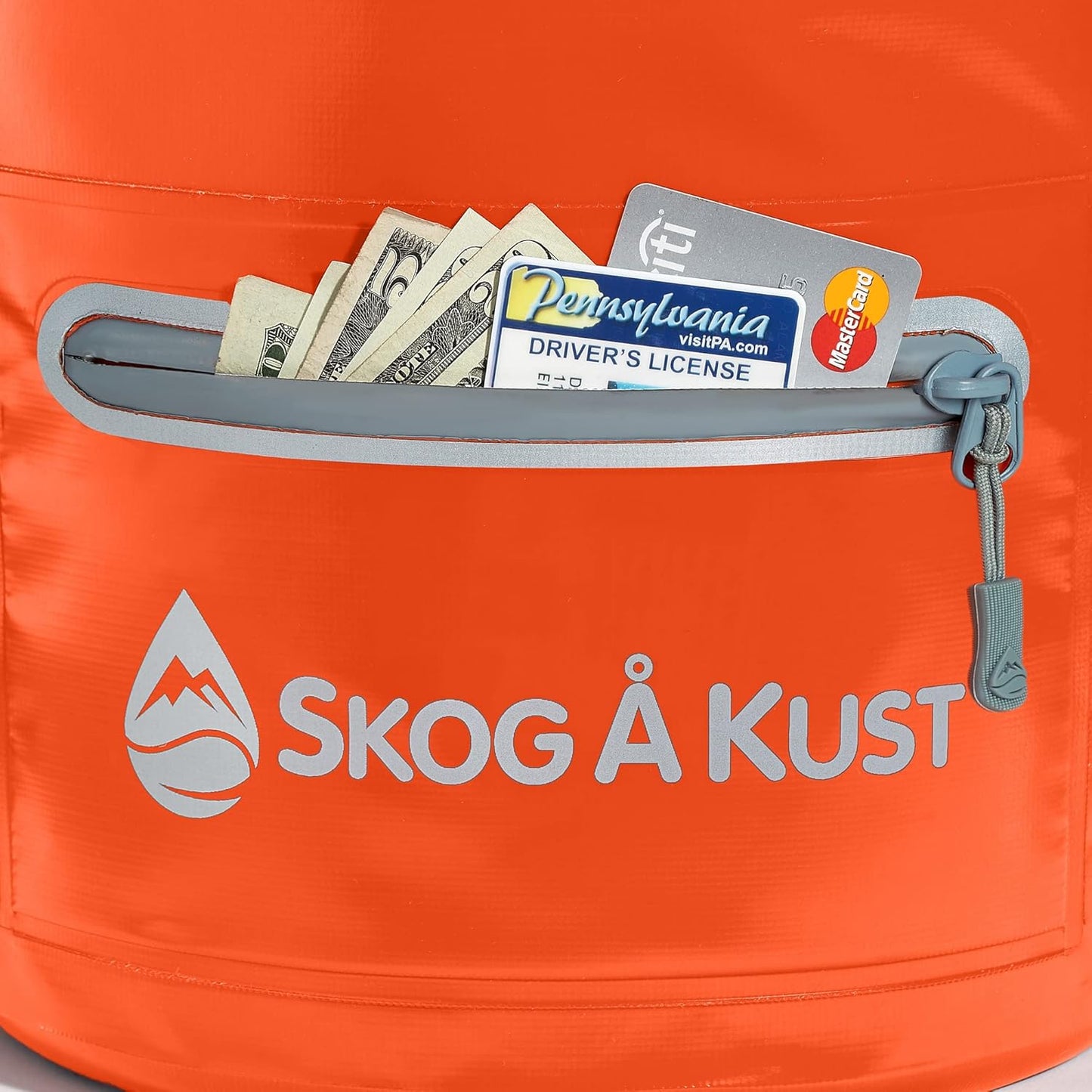 Skog Å Kust DrySak - Roll Top Waterproof Bag for Travel & Outdoors - 10L Orange