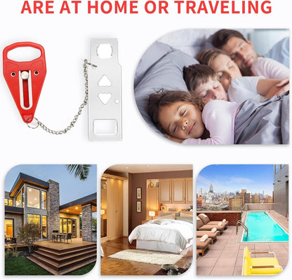 Portable Door Lock 2Pack Extra Lock for Additional Privacy and Safety in Home,Hotel and Apartment,Prevent Unauthorized Entry,Protect Family Security in Traveling,Home,Bedroom,Hotel,Apartment,AirBNB