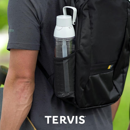 Tervis Clear & Colorful Insulated Tumbler, 24oz Venture Lite Water Bottle, White Lid