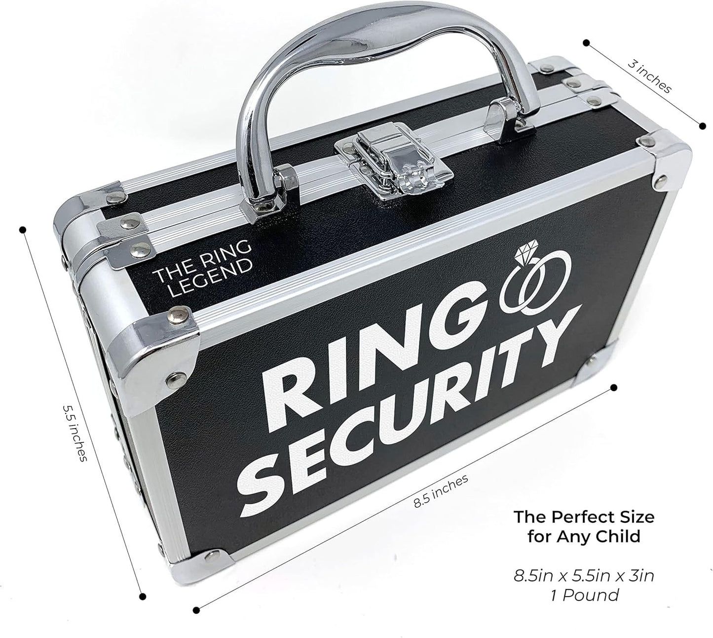 THE RING LEGEND Ring Security Ring Bearer Briefcase with Padded Slits to Hold Rings - Ring Bearer Gifts - Wedding Ring Security Case for Kids - Special Agent Ring Bearer Box Boys Security