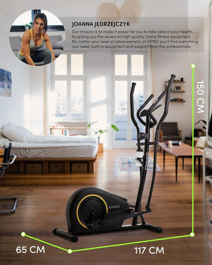 Zipro Burn Crosstrainer Elliptical Up to 120 kg Cardio Home Cardio Machine Elliptical Exercise Bike 8 Resistance Levels