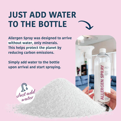 Allergen Spray, Pets, Dust Allergies & More, Air & Surface Control, Just Add Water, Bottle with One Refill, Over 64oz Total
