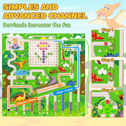 Magnetic Color and Number Maze, Montessori Toys for 3 4 5 Year Old Toddler Boys Girls, Magnet Drawing Board, Preschool Activities Educational Learning Toys, Gifts for Kids Birthday Christmas