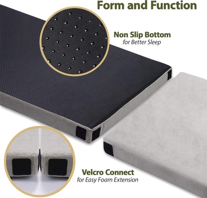 Comfeezzz CertiPUR-US Memory Foam Camping Mattress Pad Portable Roll Up Sleep Mat for Floor, Tent, Car, Guest Bed Outdoor Cot Lightweight Waterproof Cover with Travel Bag 190 x 76cm