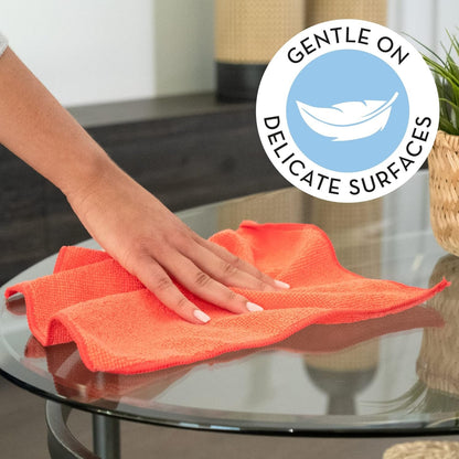 S&T INC. 50 Pack Microfiber Cleaning Cloth, Bulk Towels for Home, Reusable Microfiber Towels for Cars, Cleaning Rags, Assorted, 11.5 Inches x 11.5 Inches, 50 Count