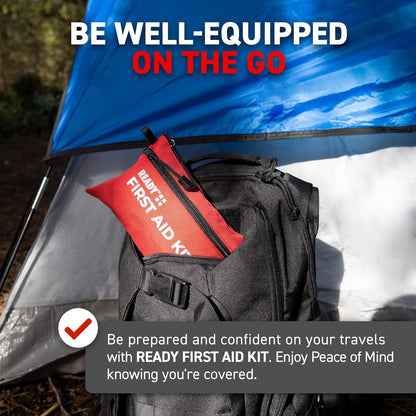 Ready First Aid 107 Piece First Aid Kit - Camping, First Aid Kit, Camping Essentials, Hiking, Home Essentials, Car Emergency Kit, Hiking Gear, First Aid Kit Travel, Car Essentials, Survival Stuff