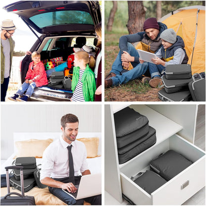 Gonex 4 Piece Set Storage Suitcase Storage Bag Portable Cosmetic Clothing Expandable Cubes, Packing Cube Set Travel Organizer, Grey